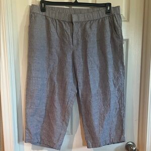 Linen/Cotton Liz Claiborne Wide Leg Crop Pants